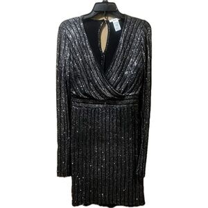 Love Squared Glittering Black Long Sleeve Dress